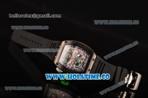 Richard Mille RM11-01 Mancini Chronograph Swiss Valjoux 7750 Automatic PVD Case with Skeleton Dial and White Markers - 1:1 Original - Click Image to Close